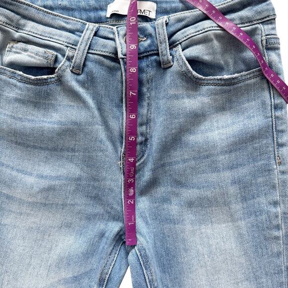 Vervet Skinny Jeans Women's Sz 27 Blue Raw hem High Rise Bodycon distressed - Picture 6 of 10